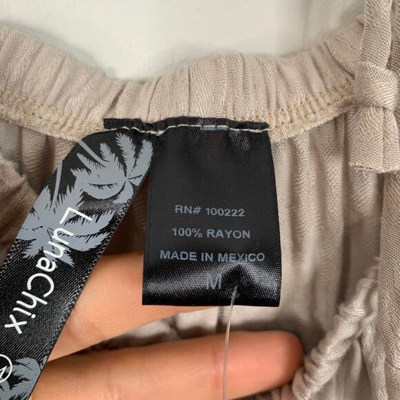 LunaChix Light Tan Ruffle Flowy Shift Dress - Picture 8 of 9